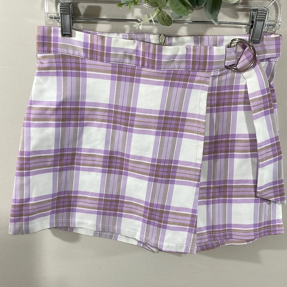 NWOT Altar’d State Plaid Mini Skort M